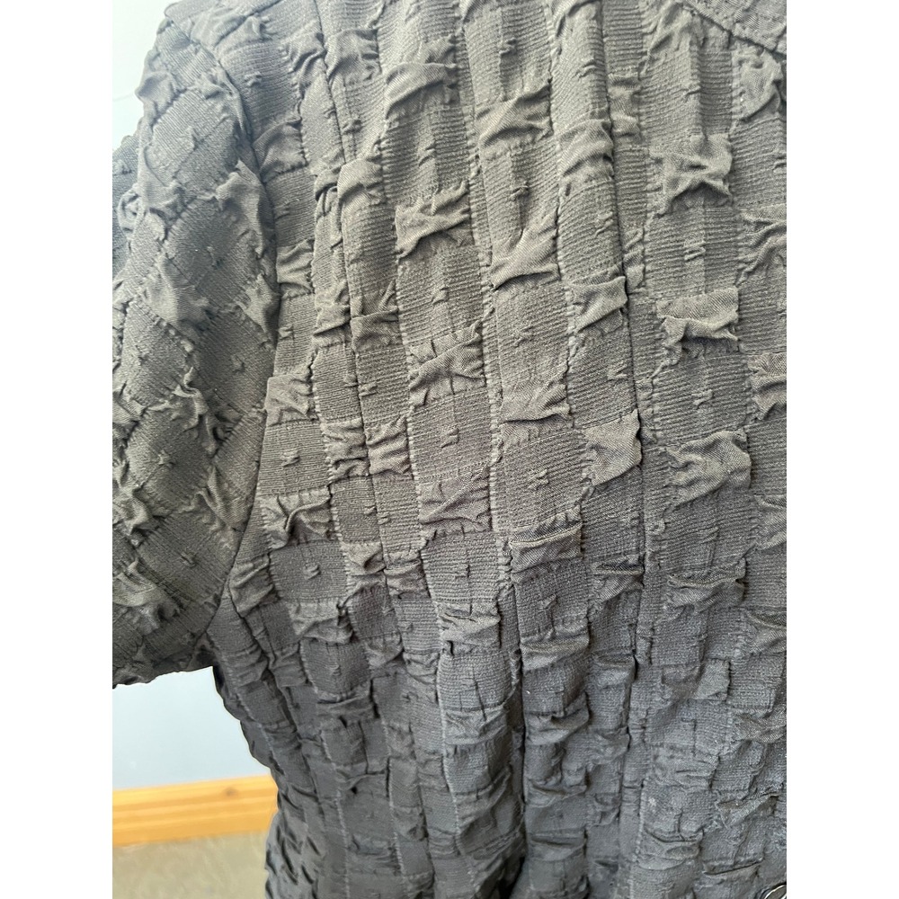 Kedem Sasson Black Textured Button Front Duster Overcoat Lagenlook Steampunk - Picture 3 of 13